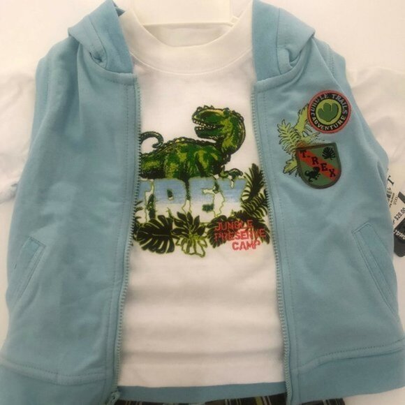 Kids Headquarters Boys 12M Dinosaurs 3pc set - Picture 3 of 14